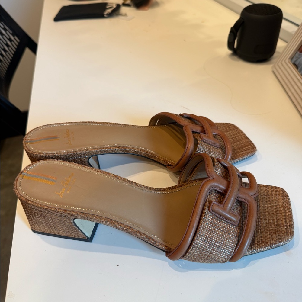 Sam Edelman Brown Woven Slide Sandals Size 10